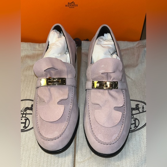 Authentic Hermes Destin suede loafers size 36.5 - Picture 1 of 15